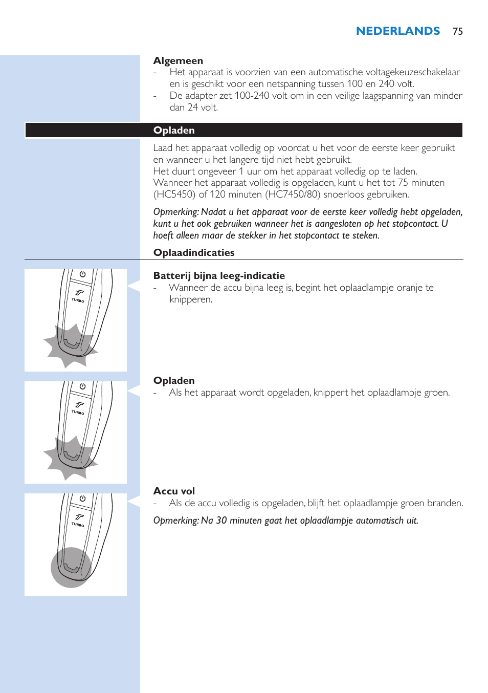 Philips HAIRCLIPPER Series 5000 cortapelos User Manual | Page 75 / 118