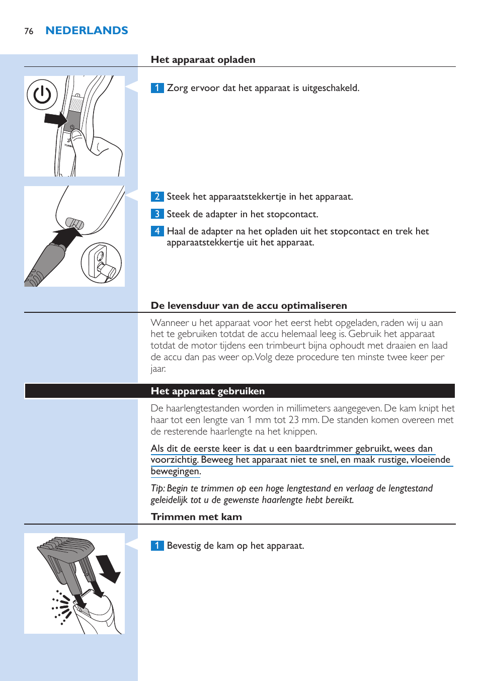 Philips HAIRCLIPPER Series 5000 cortapelos User Manual | Page 76 / 118