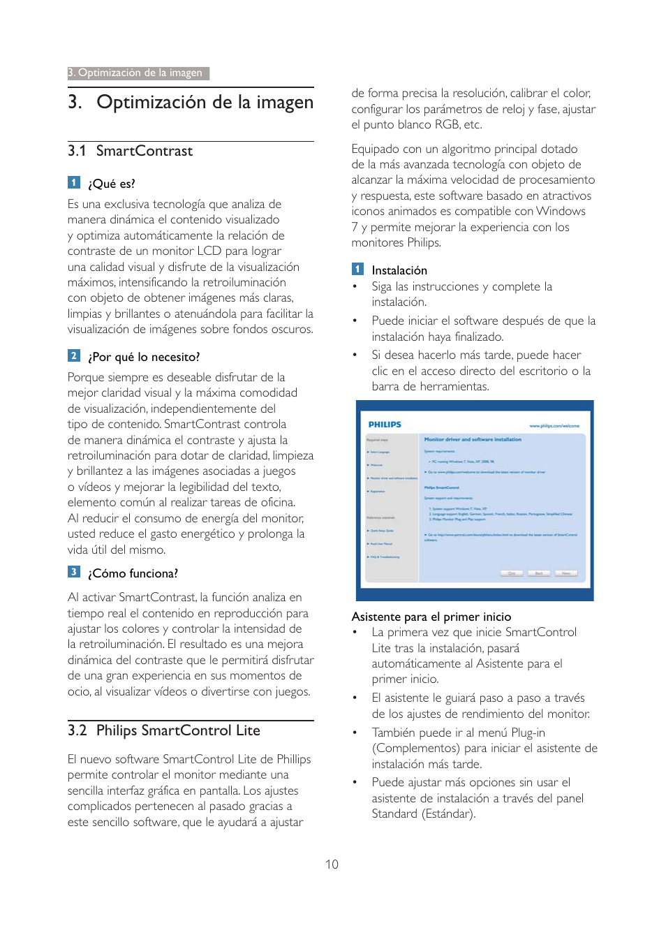 Optimización de la imagen | Philips 190V4L User Manual | Page 12 / 41