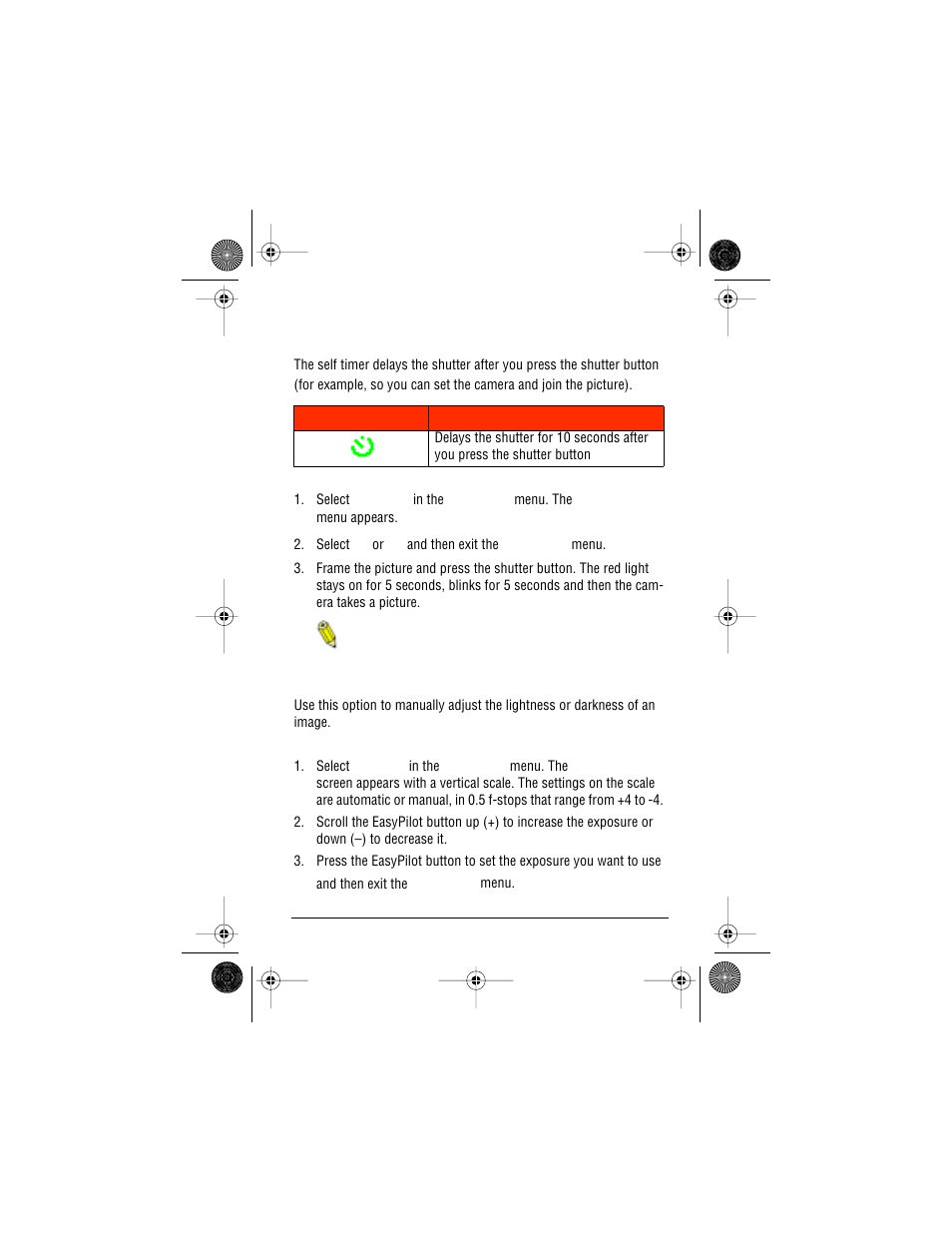 Self timer exposure | AGFA ePhoto CL30 User Manual | Page 22 / 49