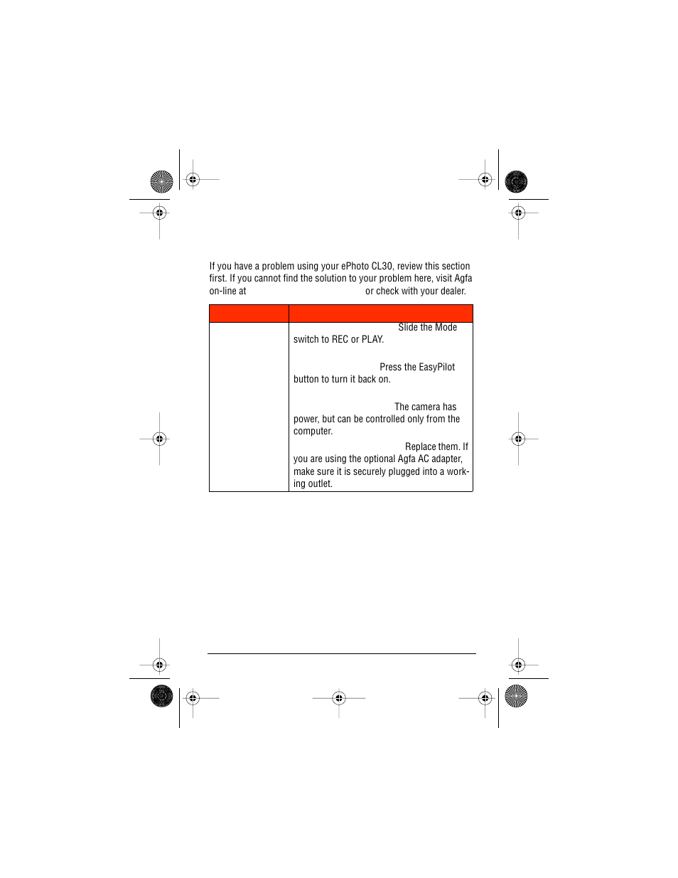 Troubleshooting | AGFA ePhoto CL30 User Manual | Page 40 / 49