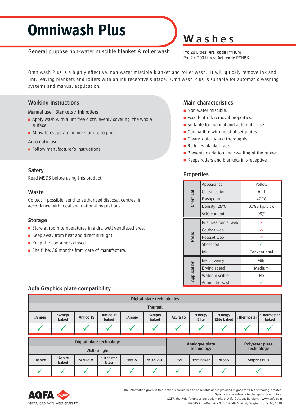 AGFA PYHCK User Manual | 1 page