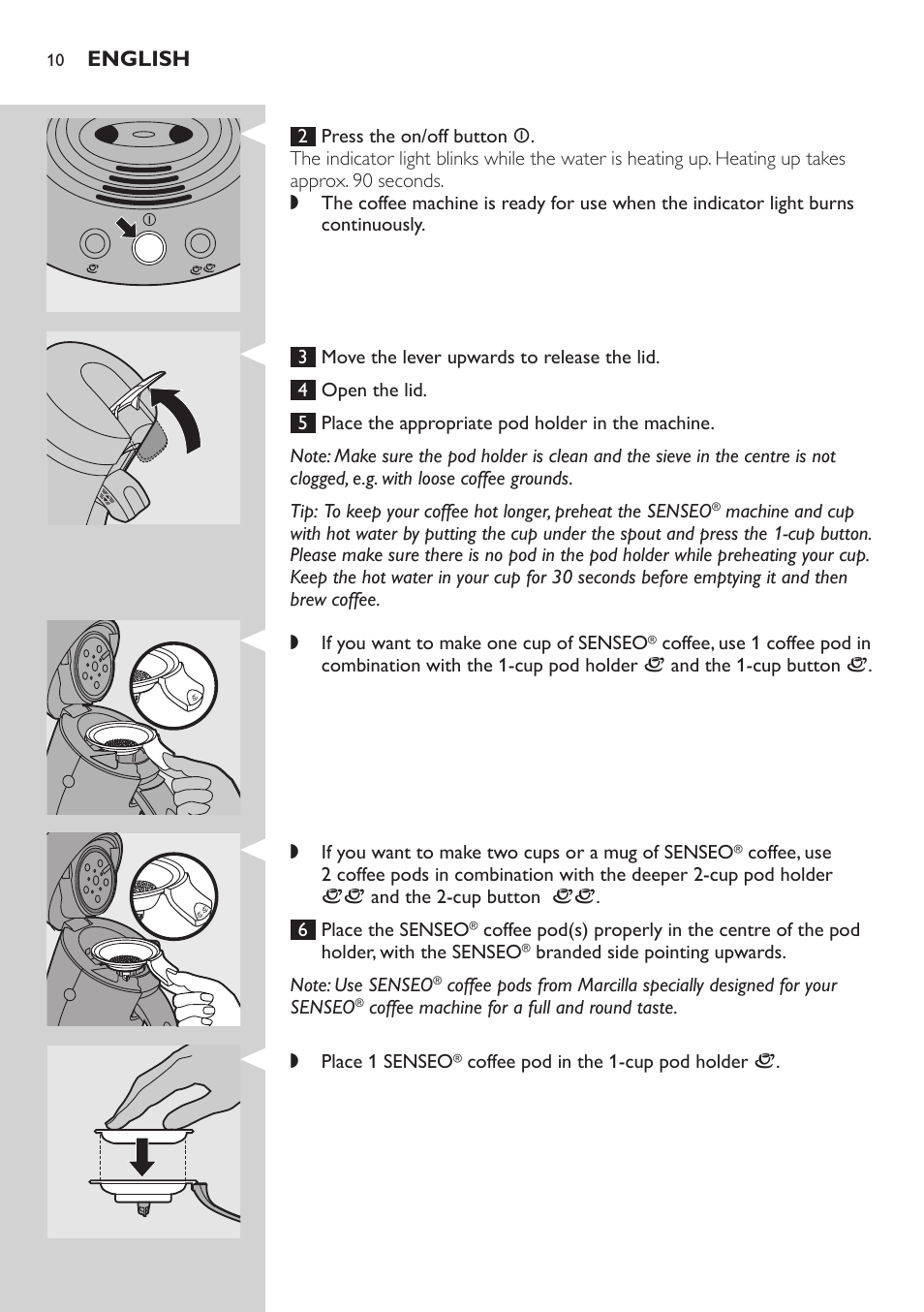 Philips SENSEO® Sistema de monodosis de café User Manual | Page 10 / 50