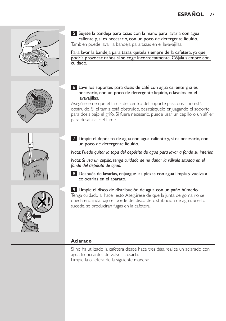 Aclarado | Philips SENSEO® Sistema de monodosis de café User Manual | Page 27 / 50