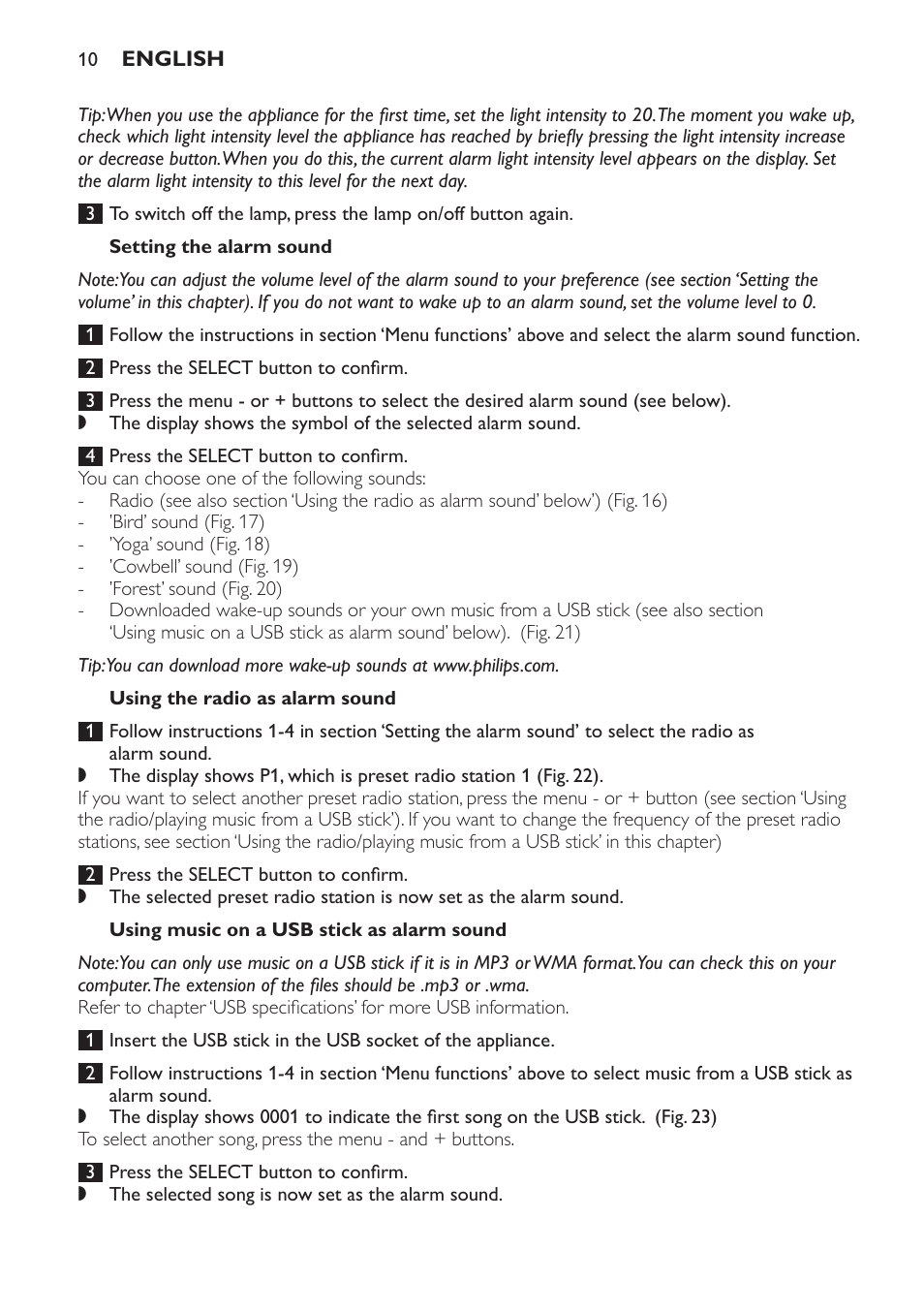 Philips Wake-up Light User Manual | Page 10 / 172