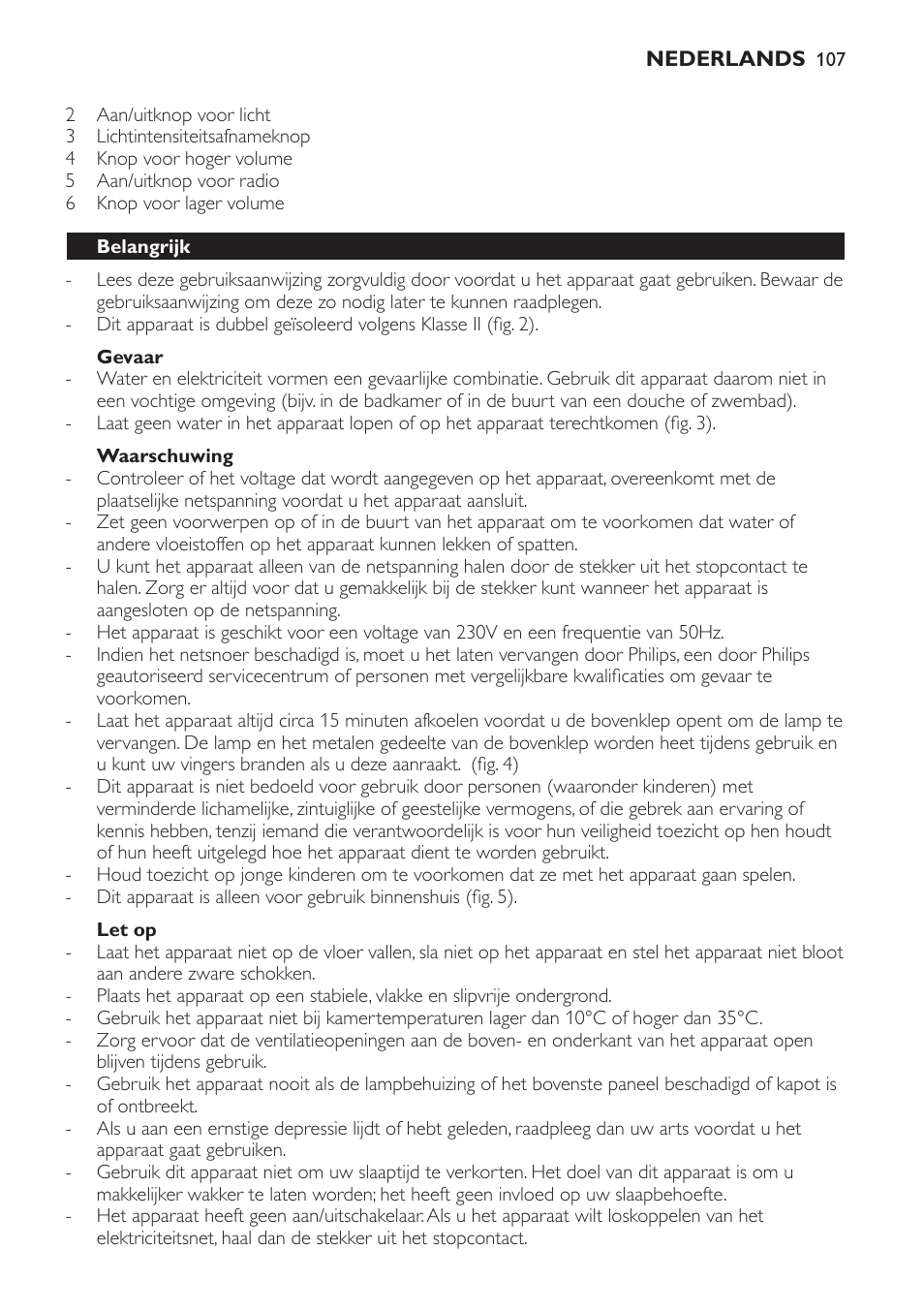 Philips Wake-up Light User Manual | Page 107 / 172