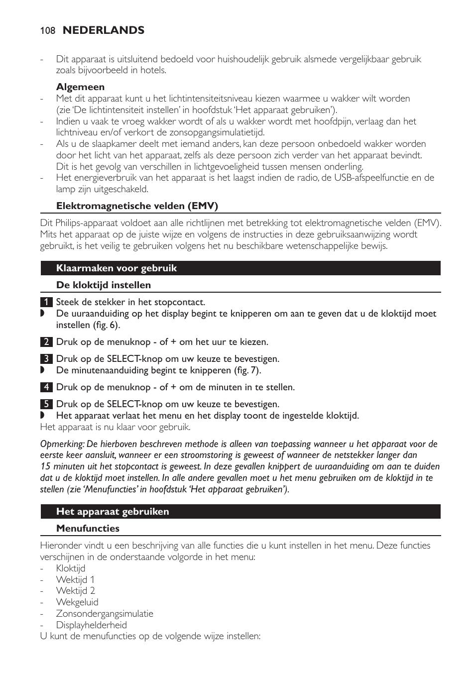 Philips Wake-up Light User Manual | Page 108 / 172