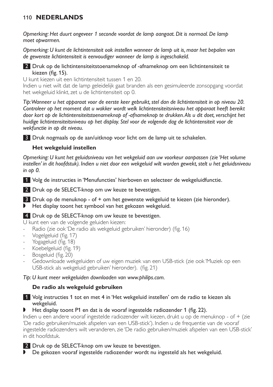 Philips Wake-up Light User Manual | Page 110 / 172