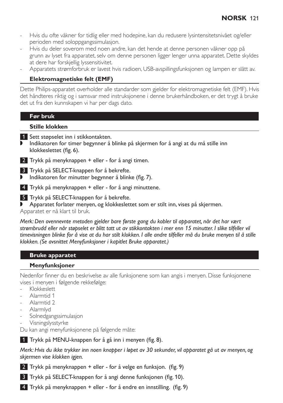 Philips Wake-up Light User Manual | Page 121 / 172