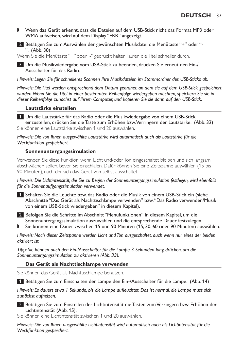 Philips Wake-up Light User Manual | Page 37 / 172