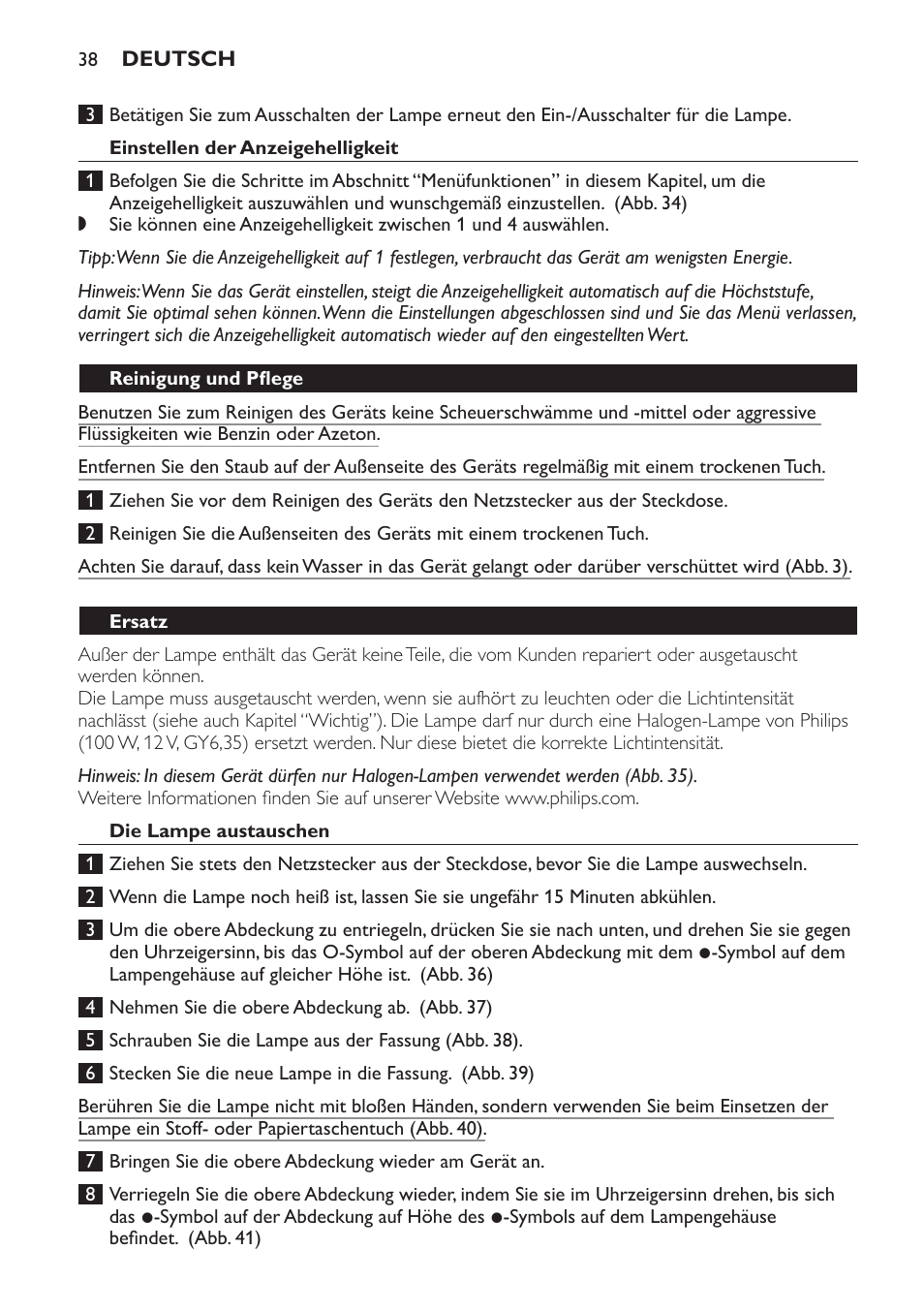 Philips Wake-up Light User Manual | Page 38 / 172