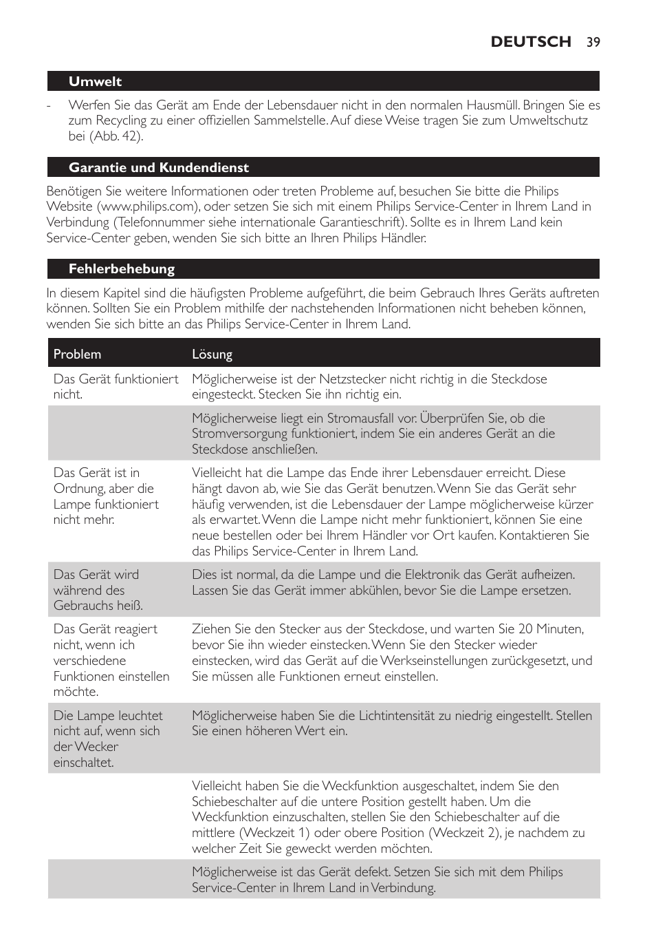 Philips Wake-up Light User Manual | Page 39 / 172