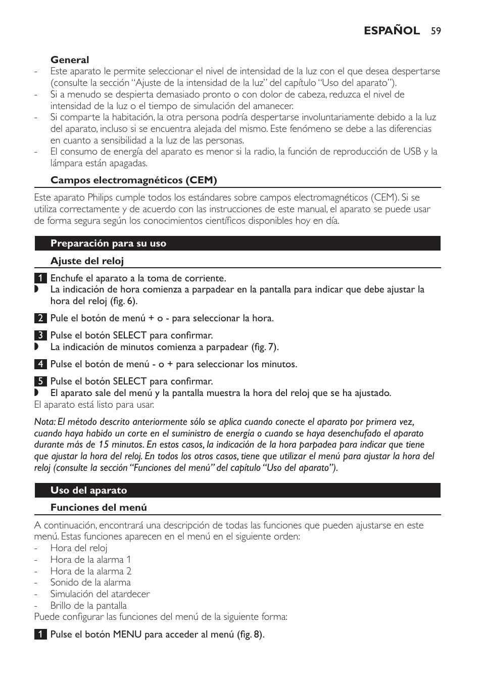 Philips Wake-up Light User Manual | Page 59 / 172