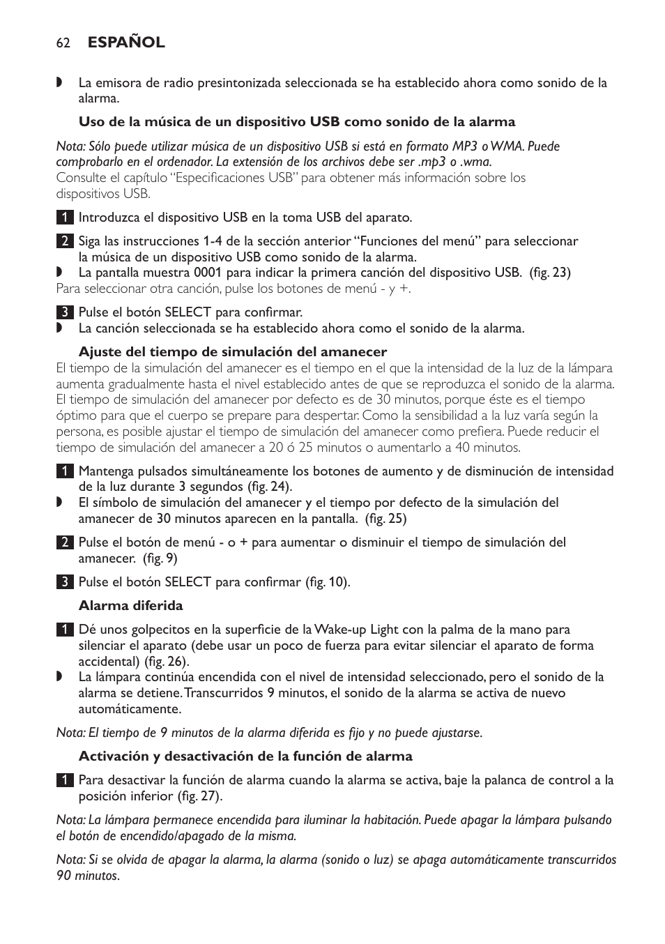 Philips Wake-up Light User Manual | Page 62 / 172