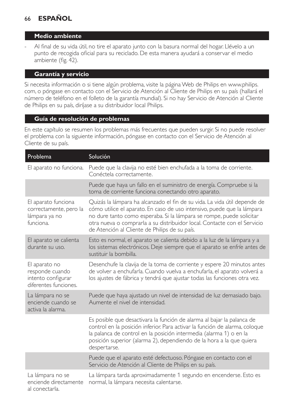 Philips Wake-up Light User Manual | Page 66 / 172