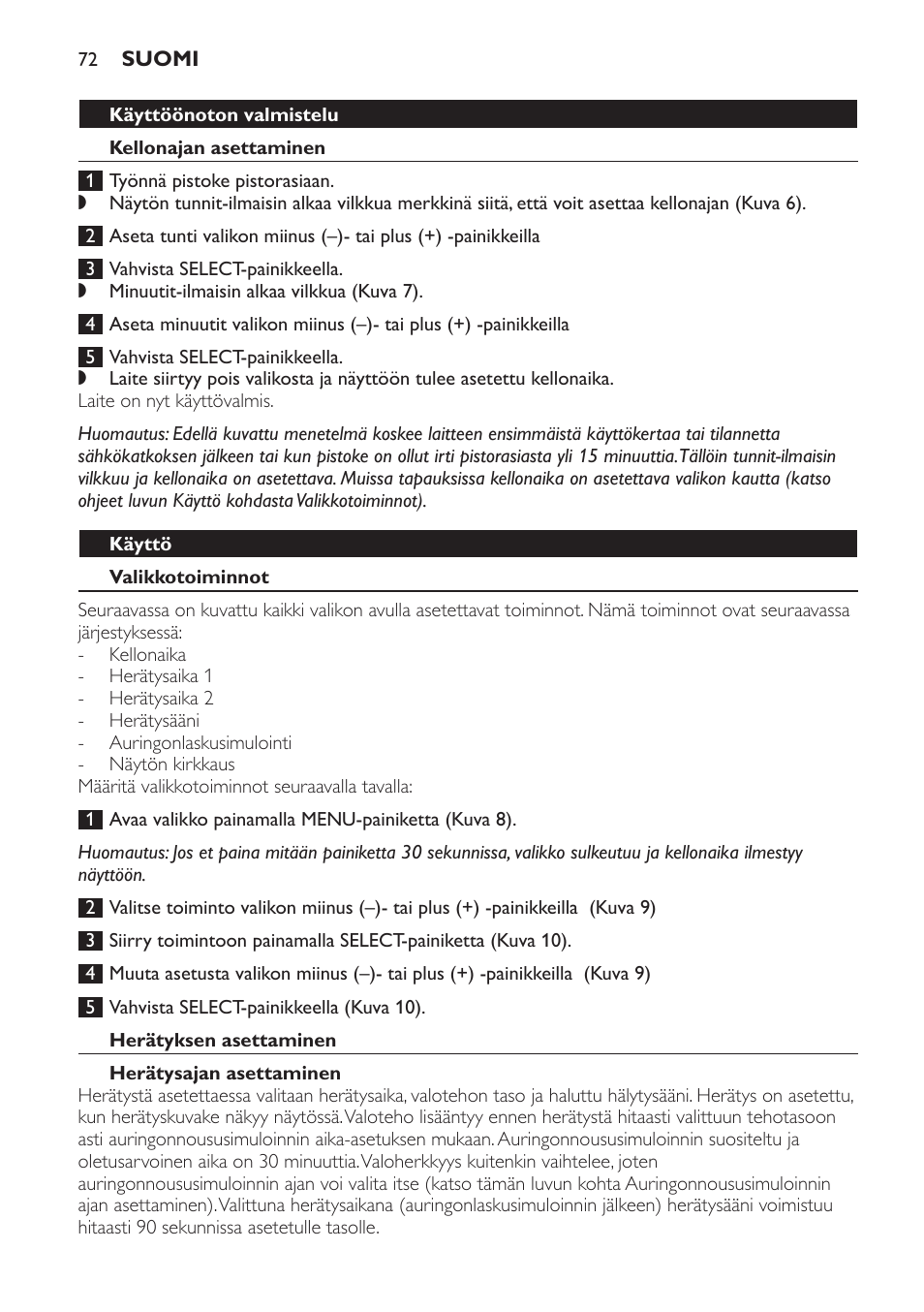 Philips Wake-up Light User Manual | Page 72 / 172