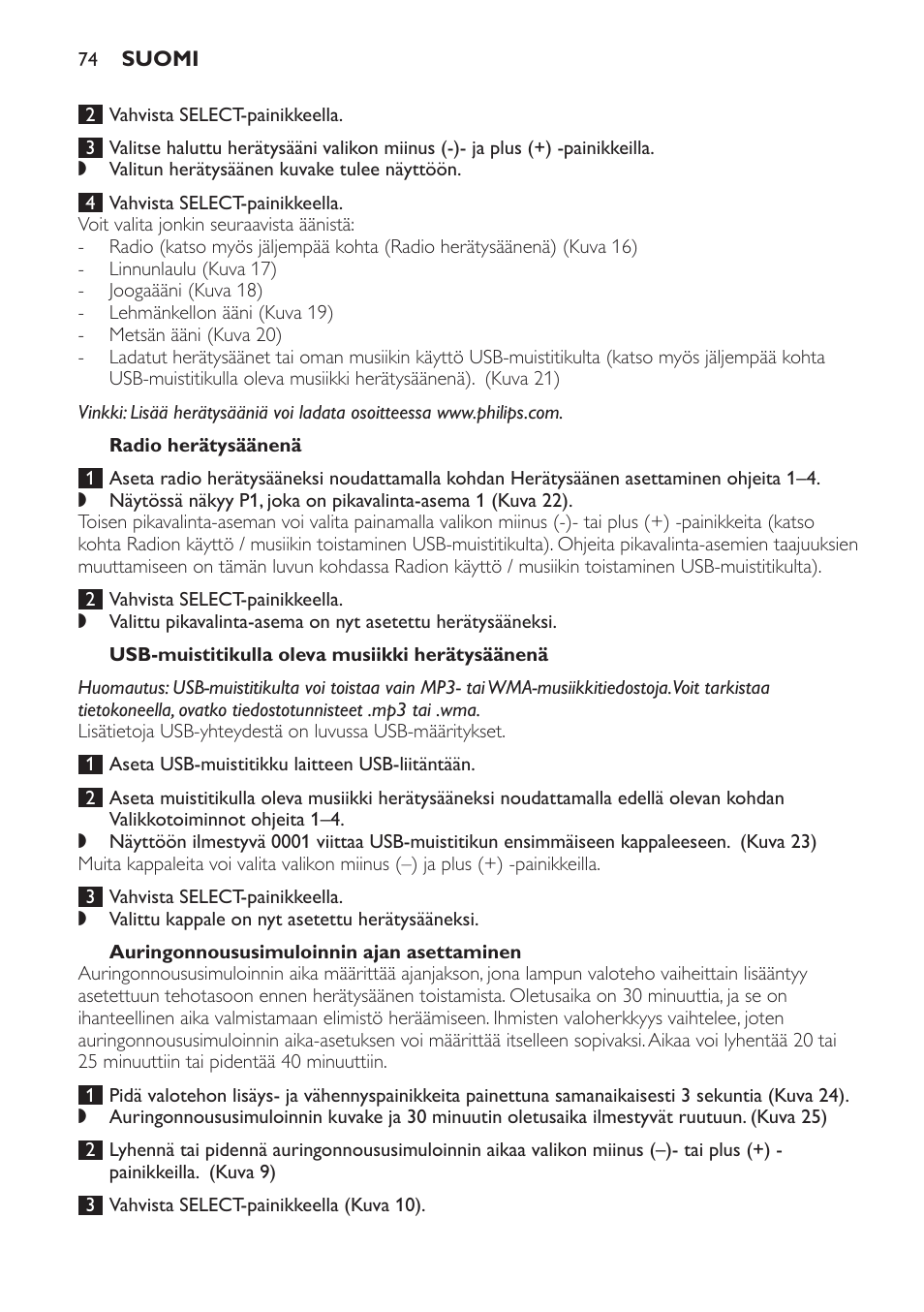 Philips Wake-up Light User Manual | Page 74 / 172