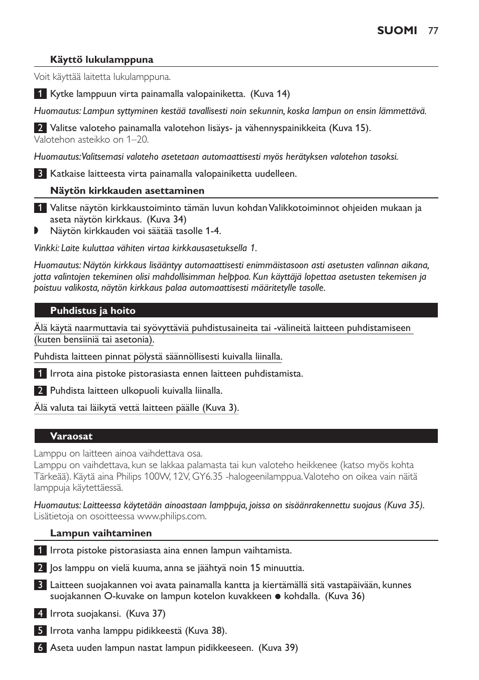 Philips Wake-up Light User Manual | Page 77 / 172