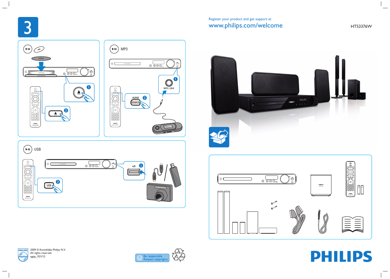 Philips Sistema de cine en casa 5.1 User Manual | 2 pages