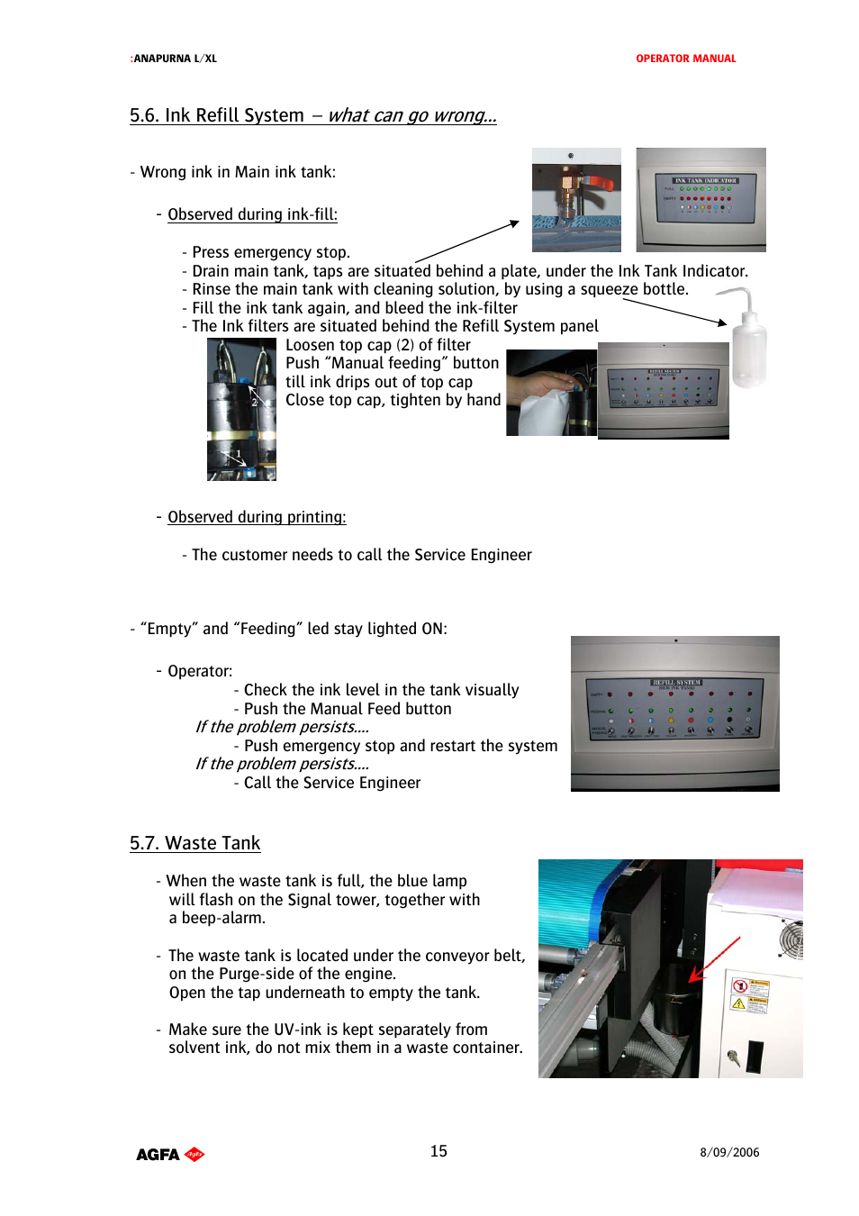 What can go wrong | AGFA Printer User Manual | Page 15 / 42