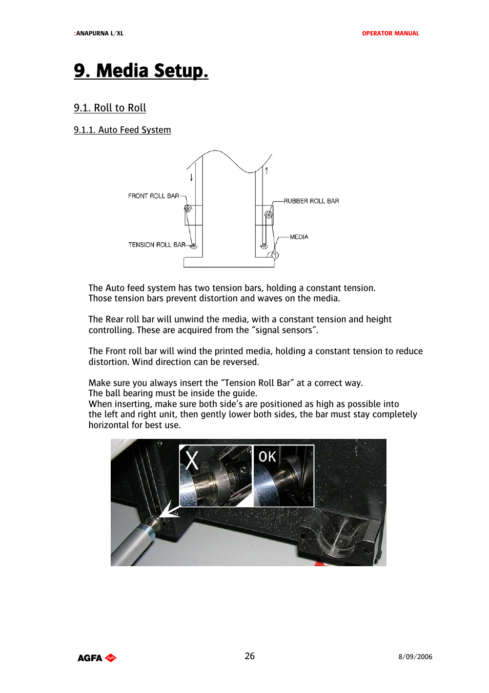 Media setup | AGFA Printer User Manual | Page 26 / 42