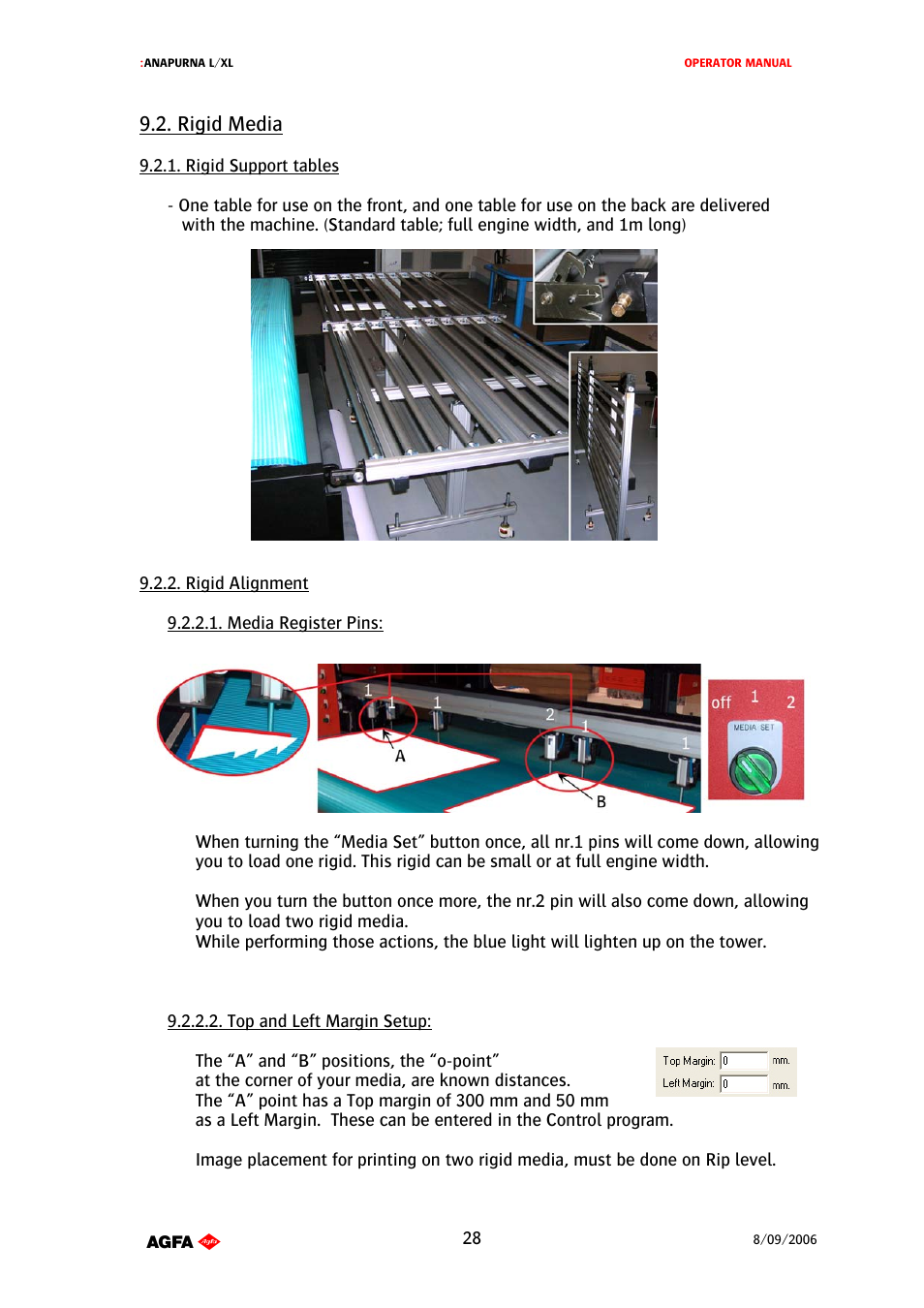 Rigid media | AGFA Printer User Manual | Page 28 / 42