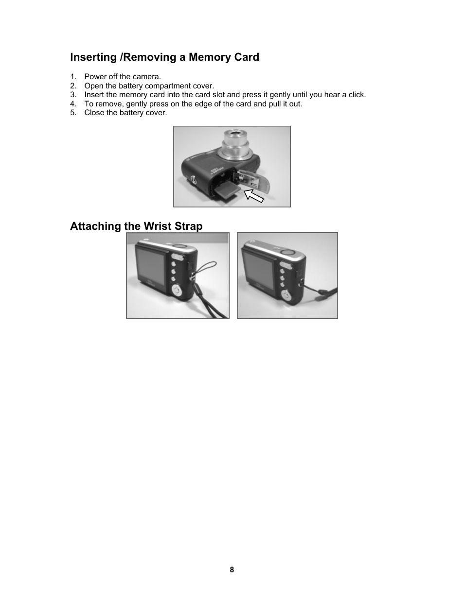 Attaching the wrist strap | AGFA Sensor 830s User Manual | Page 9 / 31