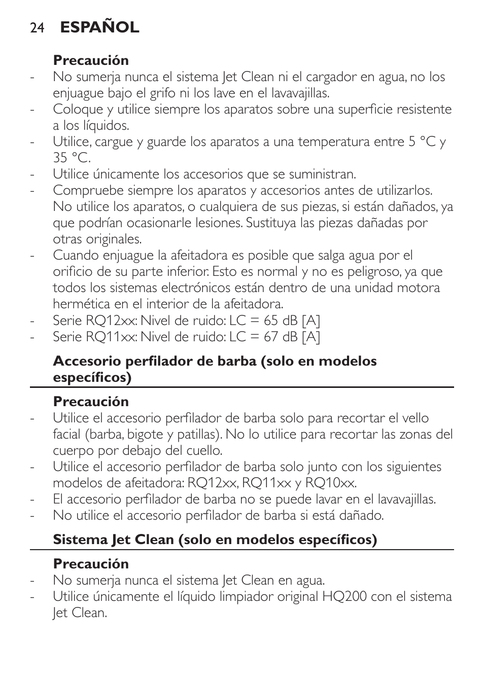 Philips SHAVER Series 9000 SensoTouch afeitadora eléctrica en húmedo y seco User Manual | Page 24 / 100