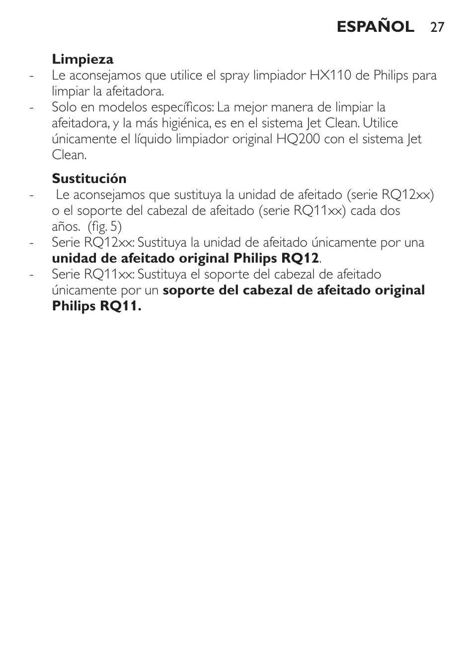 Philips SHAVER Series 9000 SensoTouch afeitadora eléctrica en húmedo y seco User Manual | Page 27 / 100