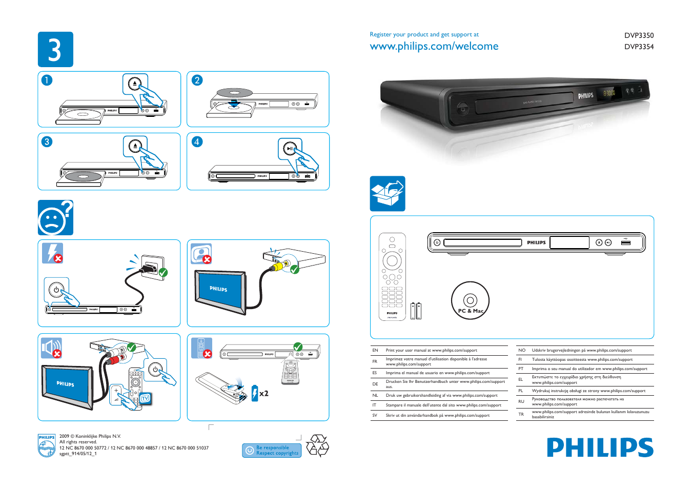 Philips Reproductor de DVD User Manual | 2 pages