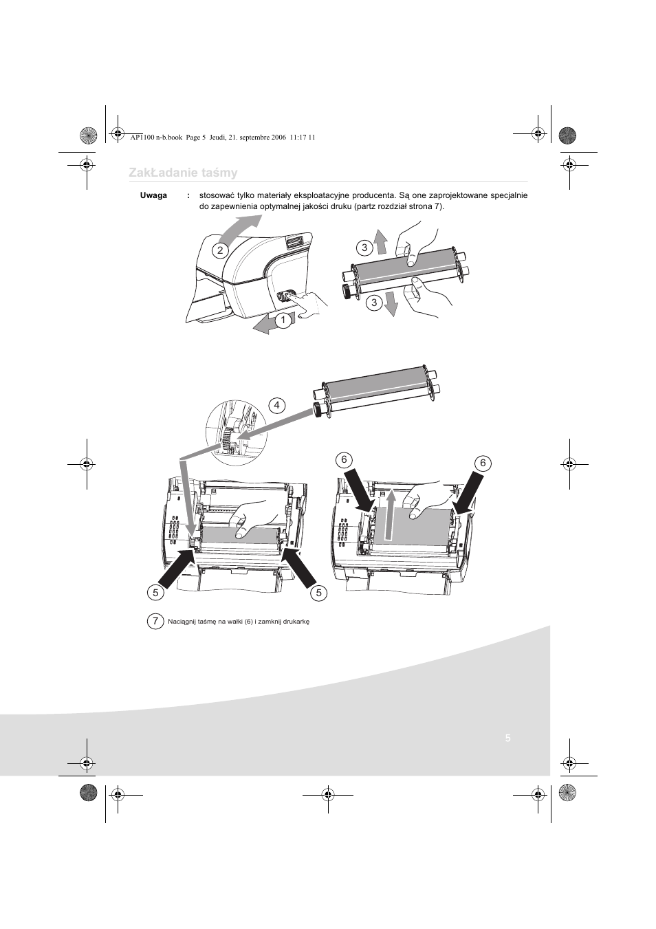 Zakładanie taśmy | AGFA AP1100 User Manual | Page 129 / 176