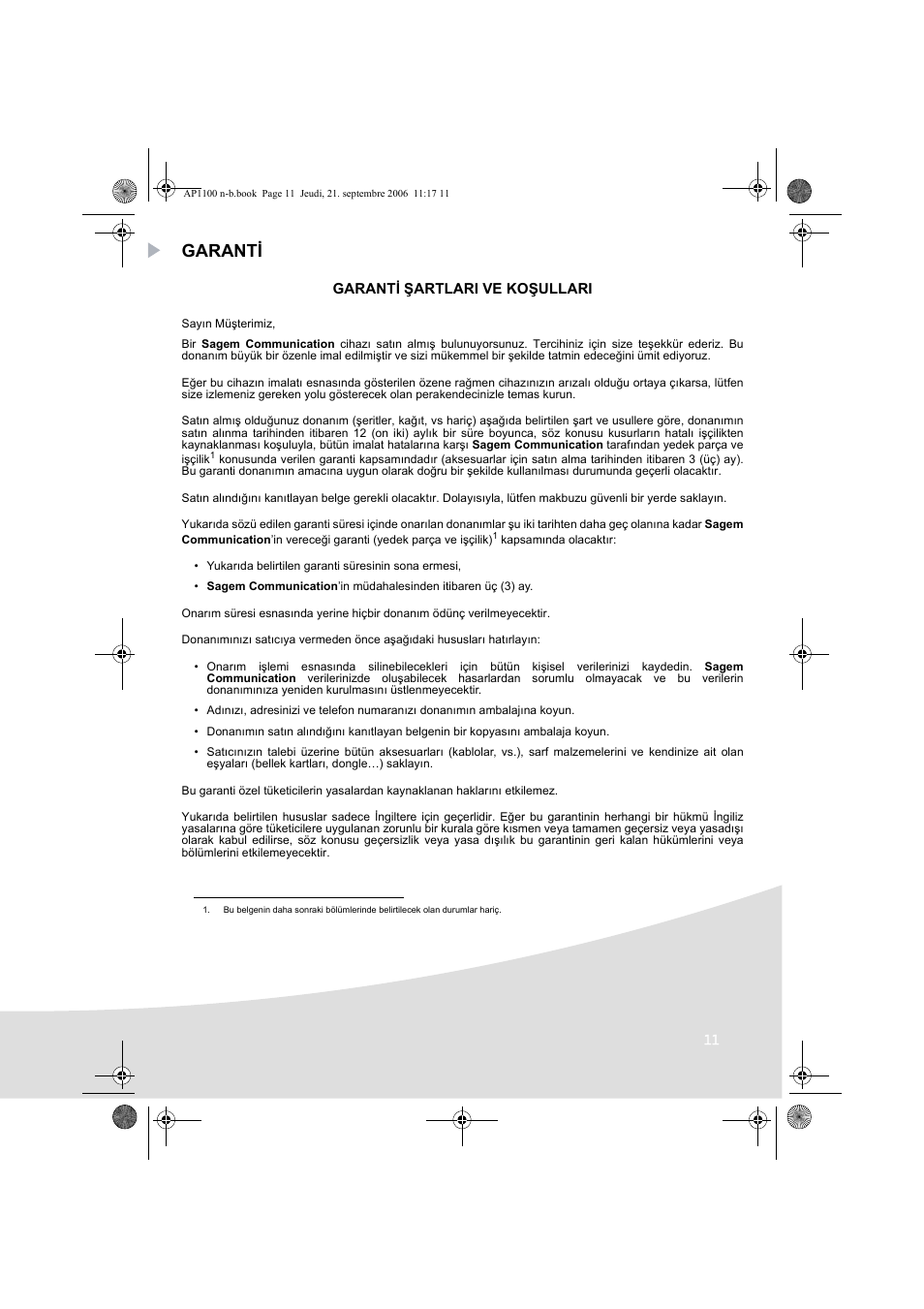 Garanti | AGFA AP1100 User Manual | Page 161 / 176