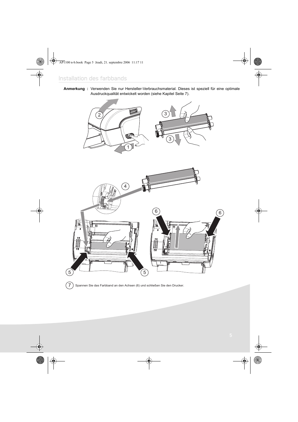 Installation des farbbands | AGFA AP1100 User Manual | Page 31 / 176