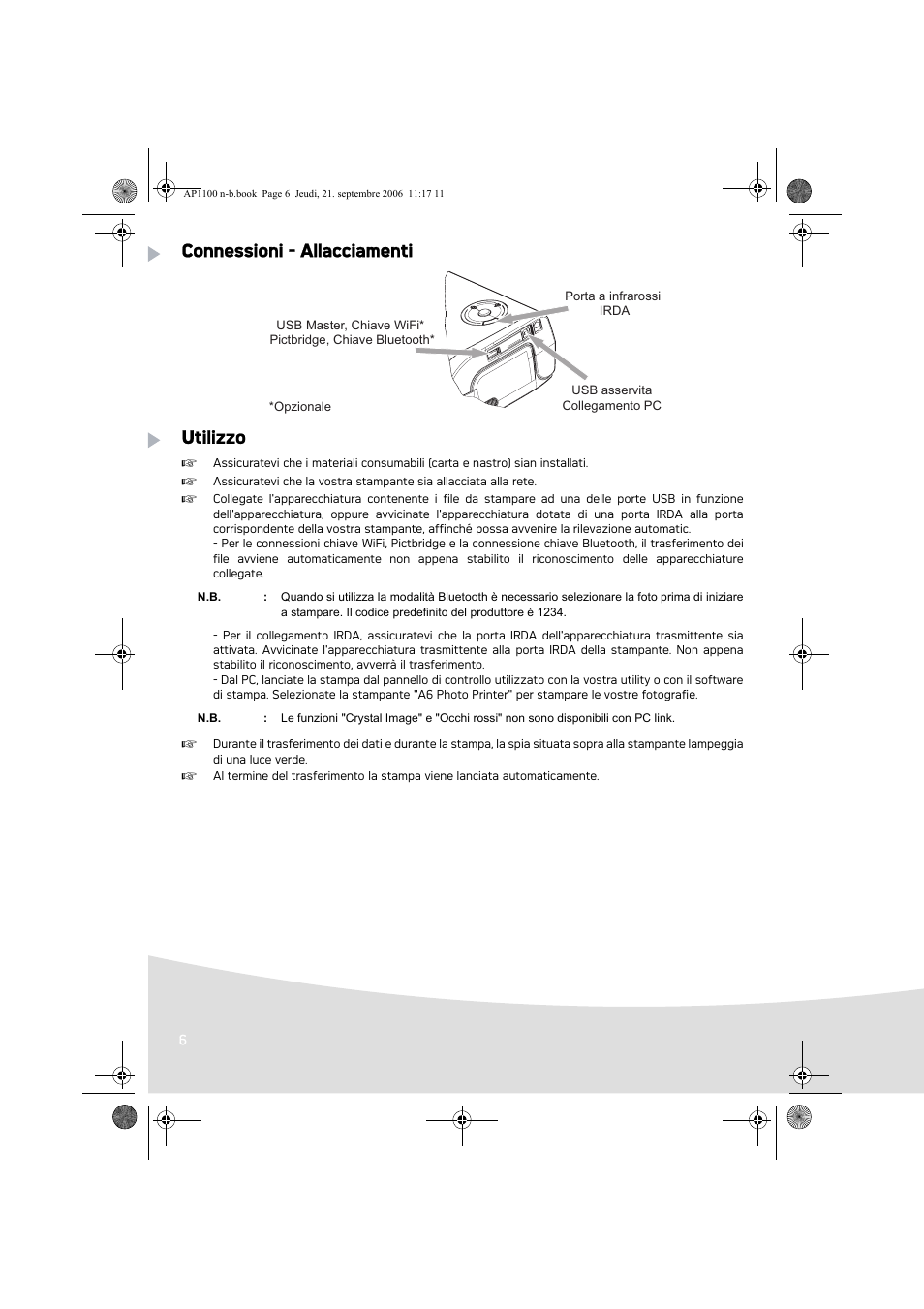 Connessioni - allacciamenti utilizzo | AGFA AP1100 User Manual | Page 56 / 176