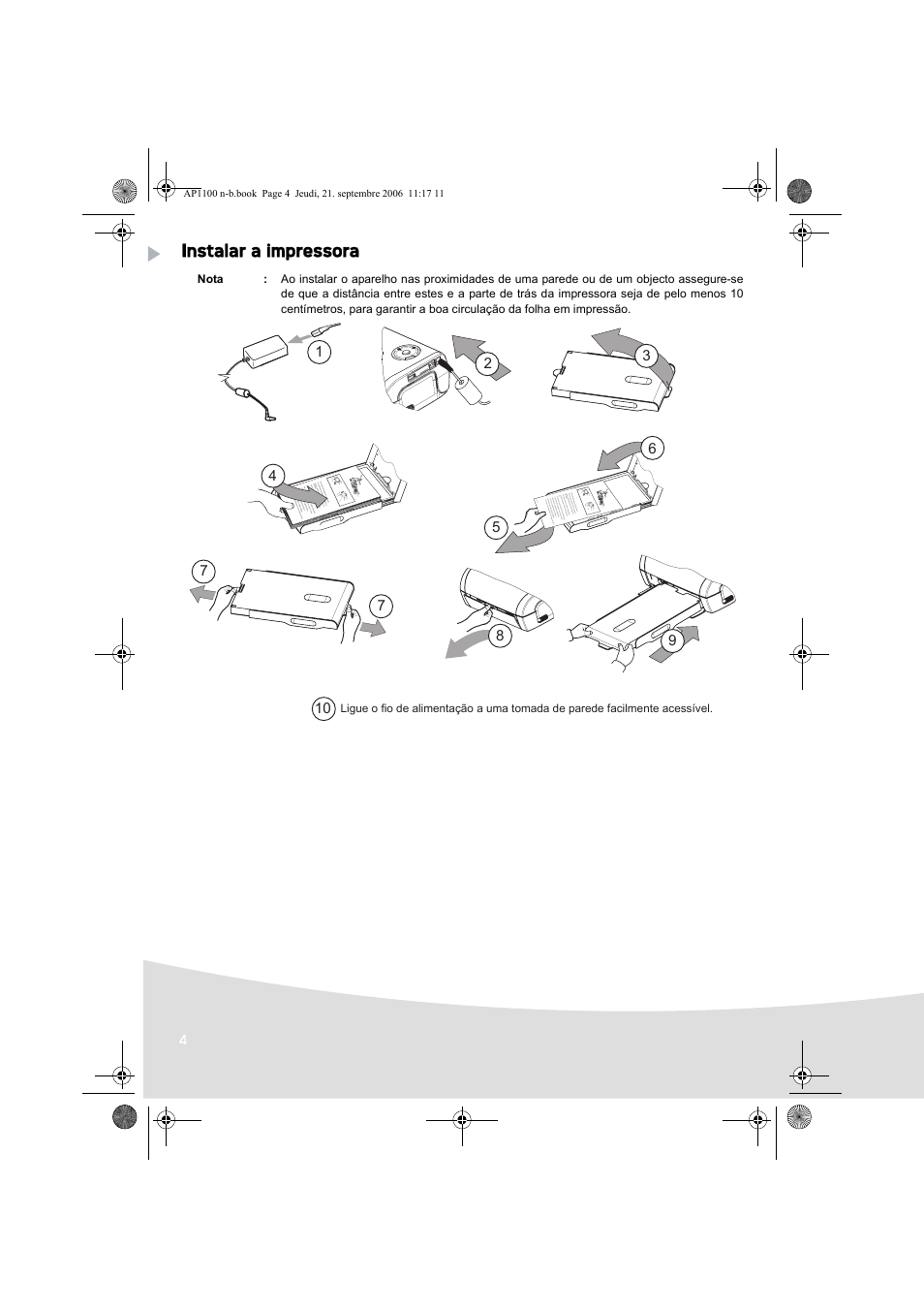 Instalar a impressora | AGFA AP1100 User Manual | Page 78 / 176