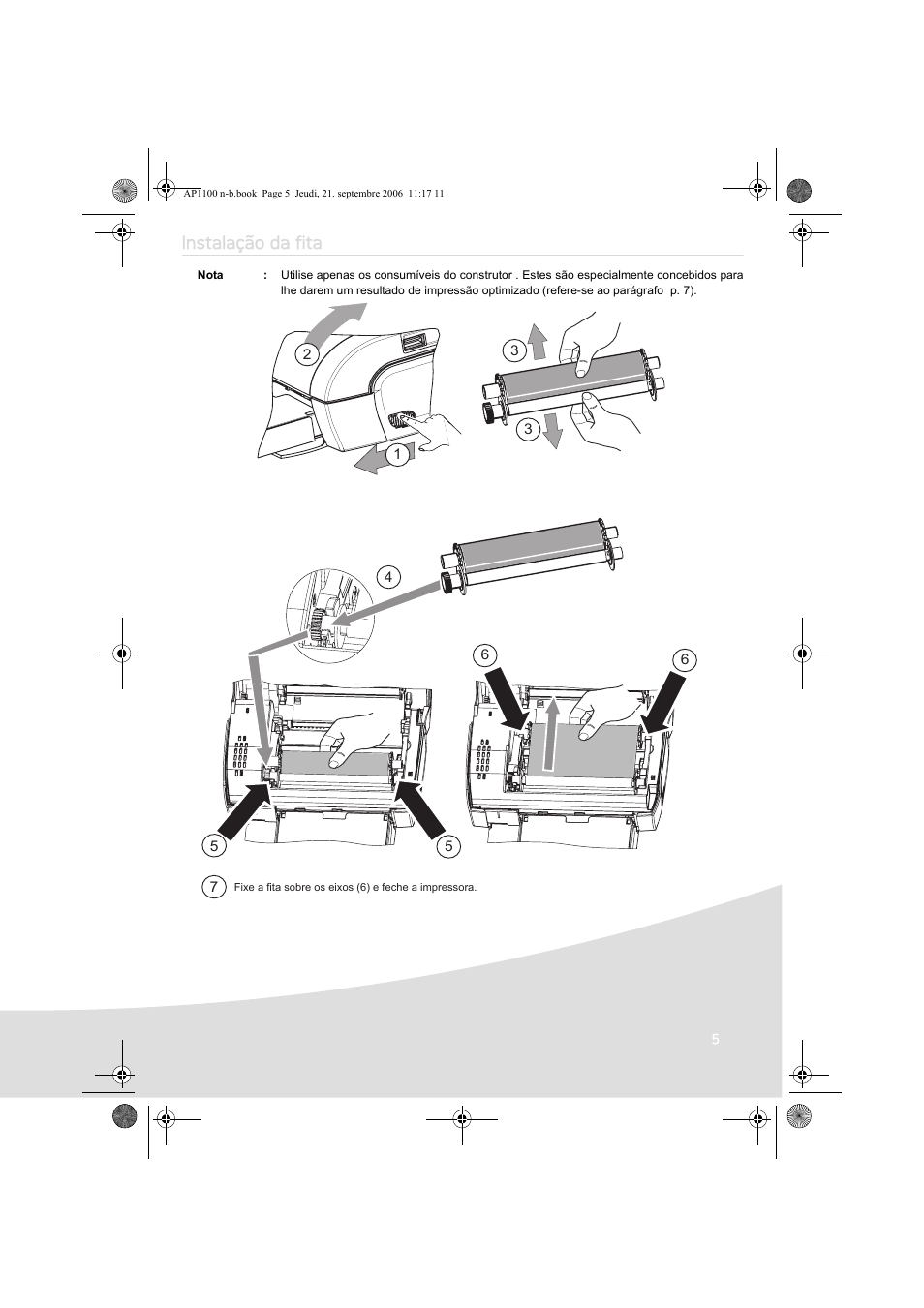 Instalação da fita | AGFA AP1100 User Manual | Page 79 / 176
