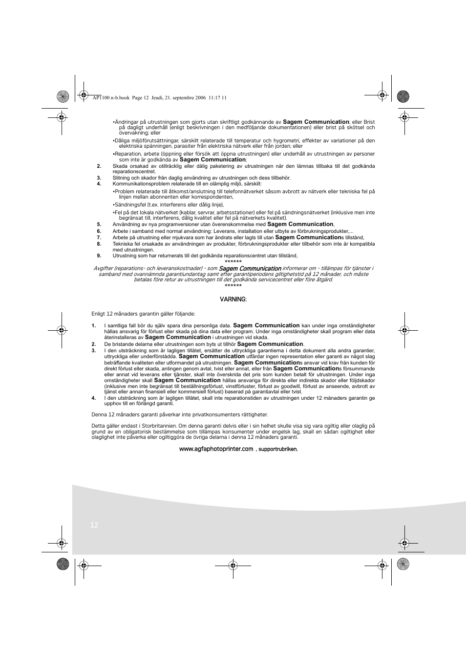 AGFA AP1100 User Manual | Page 98 / 176