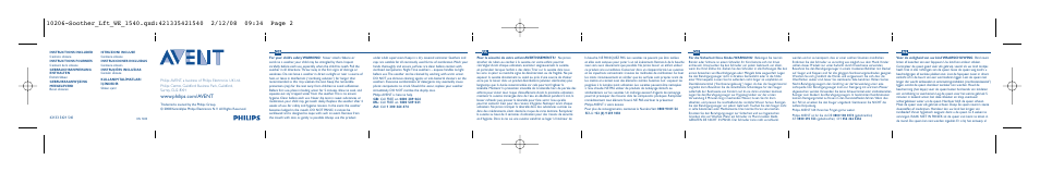 Philips AVENT Chupetes translúcidos User Manual | 2 pages