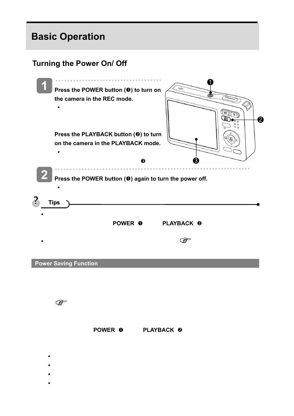 Basic operation, Turning the power on/ off | AGFA DC-630i User Manual | Page 16 / 63