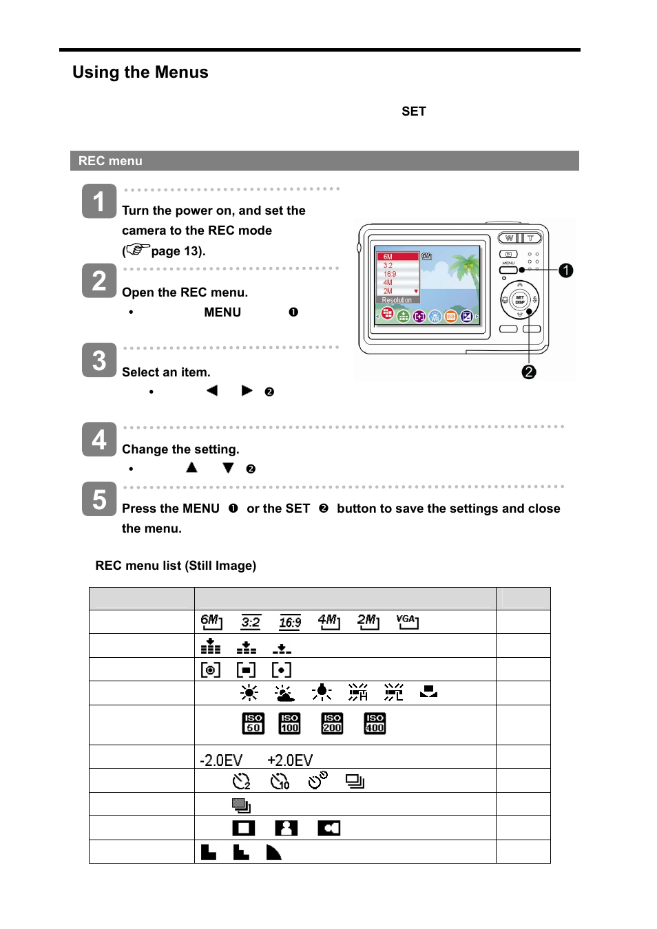 Using the menus | AGFA DC-630i User Manual | Page 19 / 63