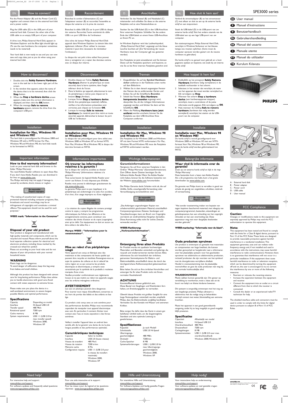 Philips Disco duro externo User Manual | 2 pages