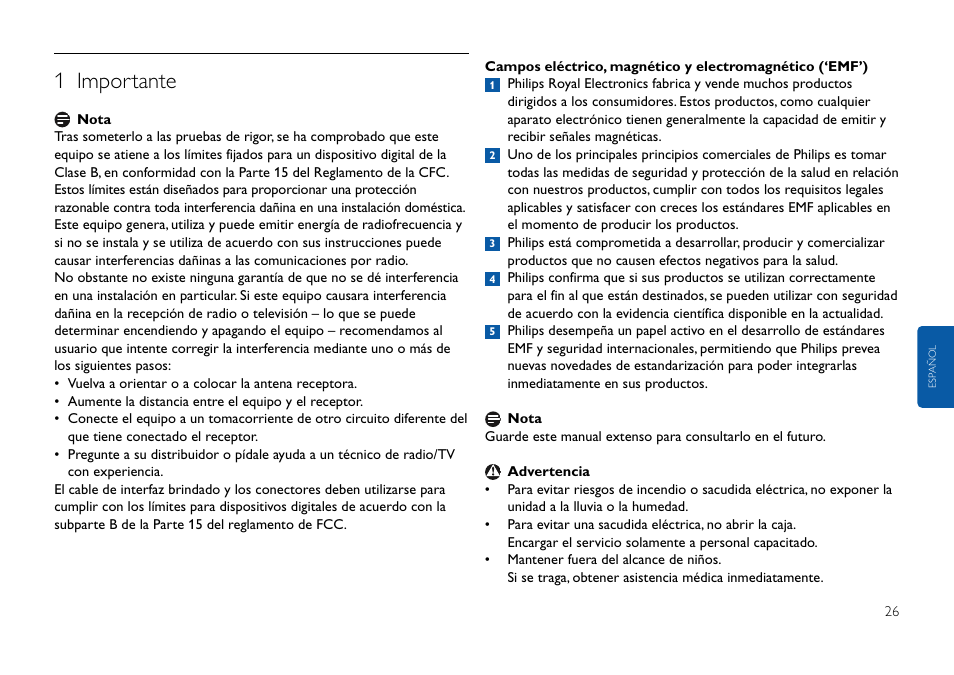 Vivid edition, Haga clic aquí, 1 importante | Philips FMxxFD05B User Manual | Page 26 / 162