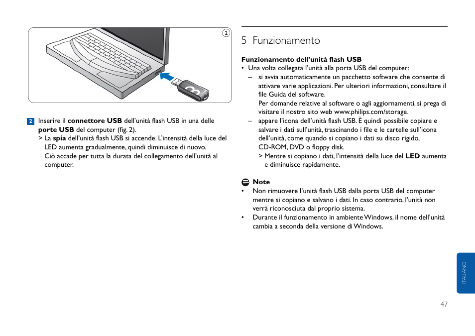 5 funzionamento | Philips FMxxFD05B User Manual | Page 47 / 162