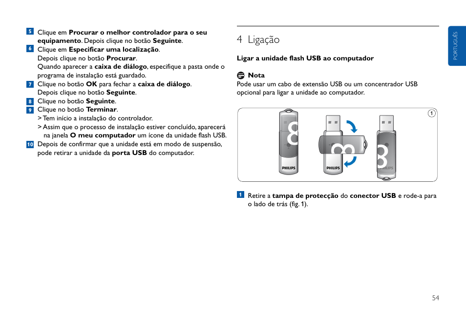 4 ligação | Philips FMxxFD05B User Manual | Page 54 / 162