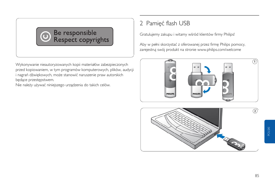 2 pamięć flash usb | Philips FMxxFD05B User Manual | Page 85 / 162