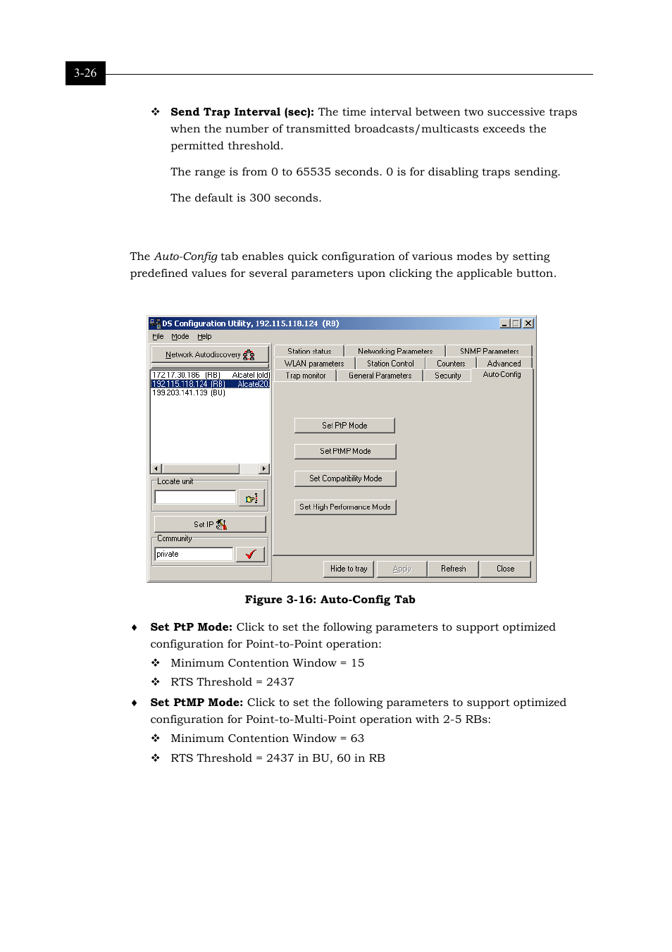 Auto-config tab, Figure 3-16: auto-config tab 3-26 | Alvarion BREEZENET BU-DS.11 User Manual | Page 58 / 92