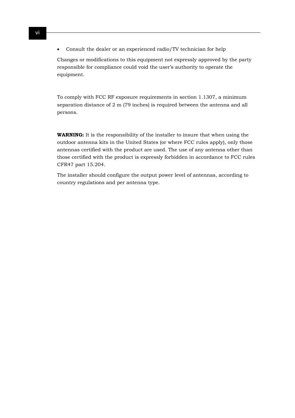 Fcc radiation exposure statement, Antenna installation | Alvarion BREEZENET BU-DS.11 User Manual | Page 6 / 92