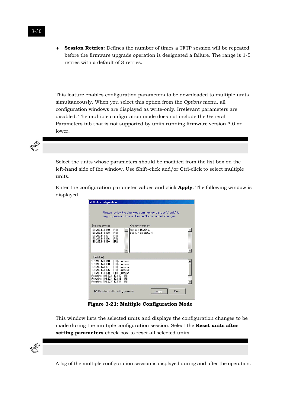 Multiple unit configuration mode, Multiple unit configuration mode 3-30, Figure 3-21: multiple configuration mode 3-30 | Alvarion BREEZENET BU-DS.11 User Manual | Page 62 / 92