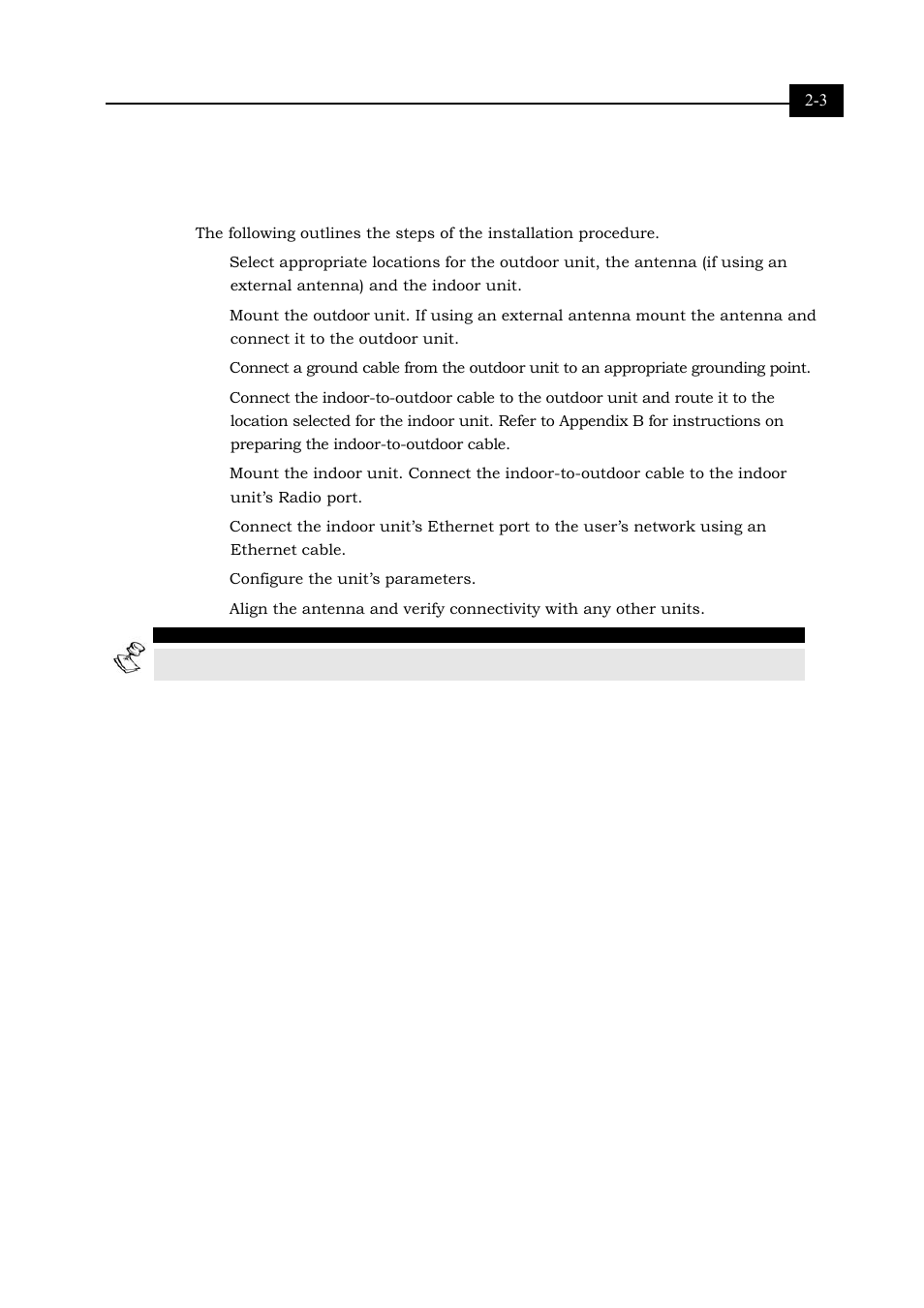 Installation overview, Installation overview 2-3 | Alvarion BREEZENET RB-DS.11 User Manual | Page 19 / 92