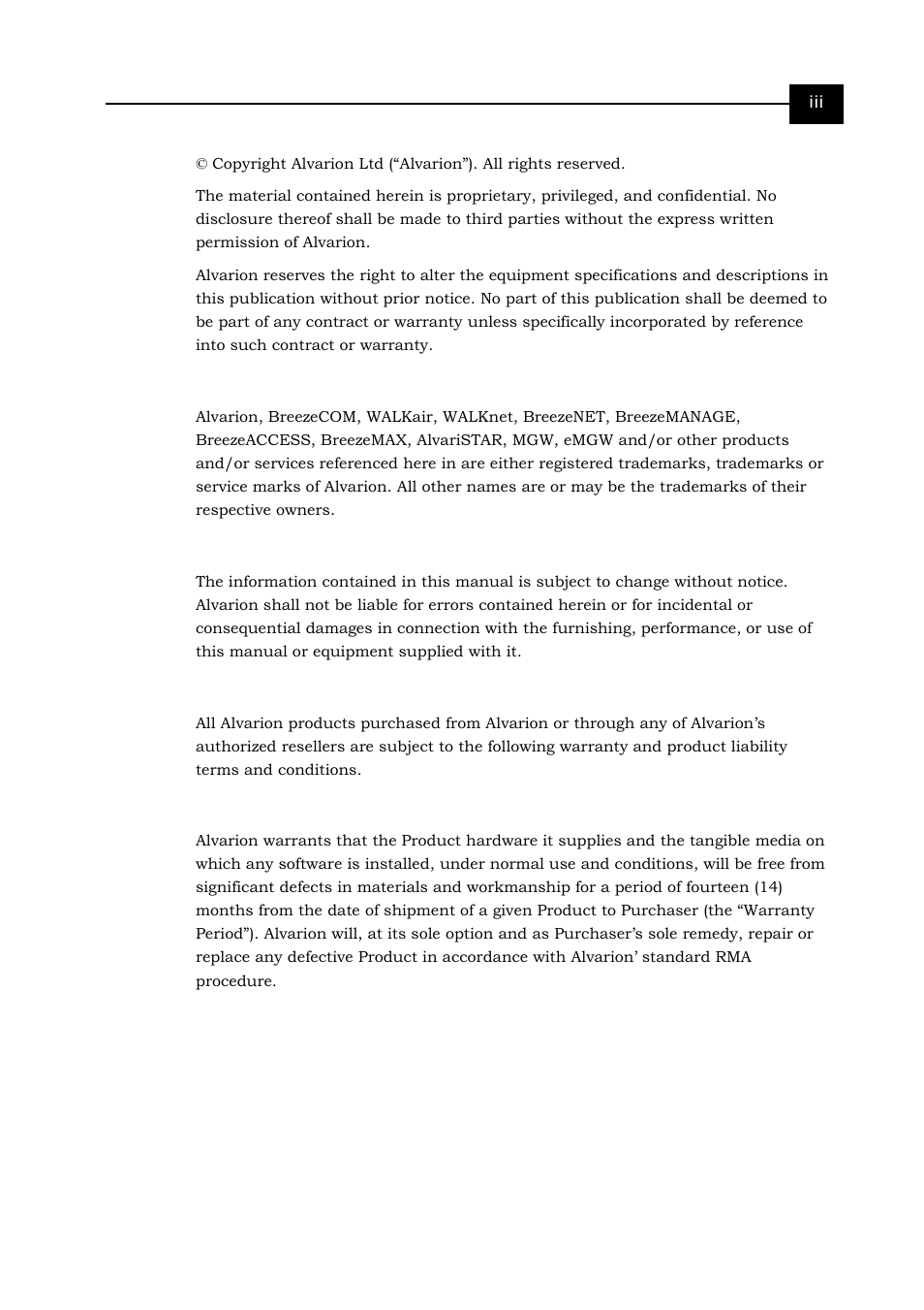 Alvarion BREEZENET RB-DS.11 User Manual | Page 3 / 92